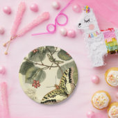 蝶とトンボと赤い花 ペーパープレート (パーティー)