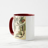 蝶とトンボと赤い花 マグカップ (正面左)