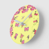 蝶とトンボの壁時計 ラウンド壁時計 (傾斜)