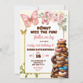蝶とドーナツの合同誕生日 招待状 (正面)