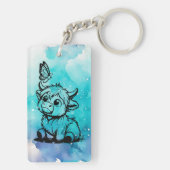 蝶とハイランド牛 キーホルダー (裏面)