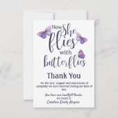 蝶とハエありがとう葬儀悔やみや弔慰 サンキューカード (正面)