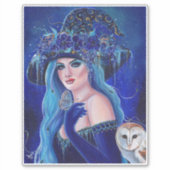 蝶とハロウィーンの魔女by Renee Lavoie シール (正面)