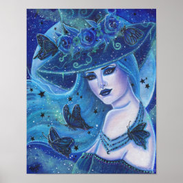 蝶とハロウィーンの魔女by Renee Lavoie ポスター