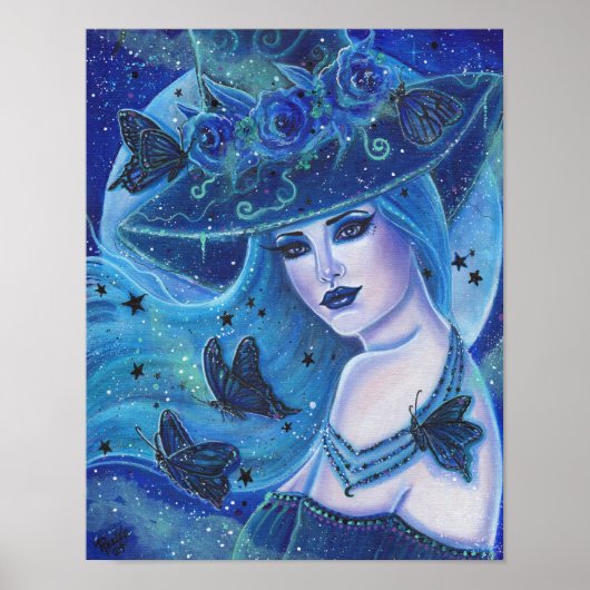 蝶とハロウィーンの魔女by Renee Lavoie ポスター (正面)