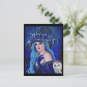 蝶とハロウィーンの魔女by Renee Lavoie ポストカード (スタンド正面)