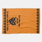 蝶とハートの名前をカスタムする,バイリンガルオレンジ キッチンタオル (横)
