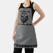 蝶とハートの名前をカスタムする、バイリンガルグレー エプロン (インサイチュ)