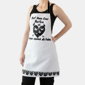 蝶とハートの名前をカスタムする,バイリンガルホワイト エプロン (インサイチュ)