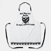 蝶とハートの名前をカスタムする,バイリンガルホワイト エプロン (正面)