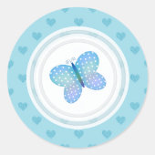 蝶とハートシール ラウンドシール (正面)