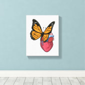 蝶とハート キャンバスプリント (インサイチュ (ウッドフロア))