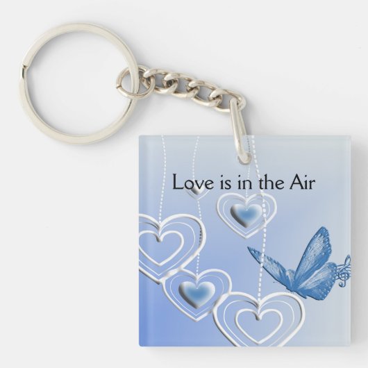 蝶とハート キーホルダー (正面)