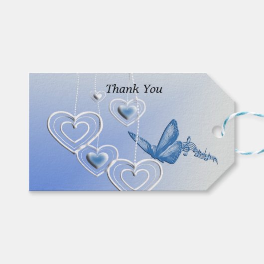 蝶とハート ギフトタグ (正面(横))