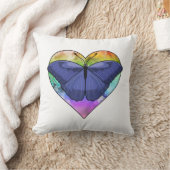 蝶とハート クッション (ブランケット)
