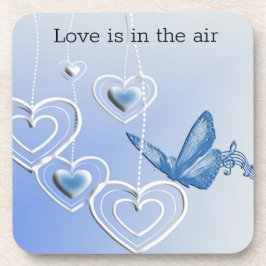 蝶とハート コースター