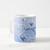 蝶とハート コーヒーマグカップ (正面左)