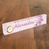 蝶とハート デスクネームプレート (側面)