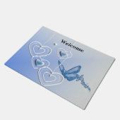 蝶とハート ドアマット (アングル)