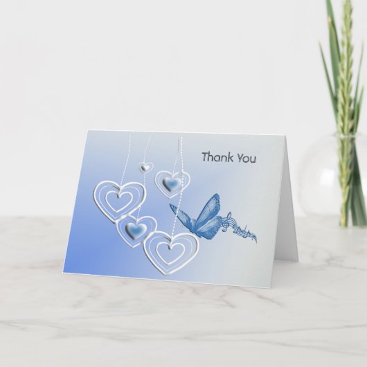 蝶とハート ノートカード (正面)