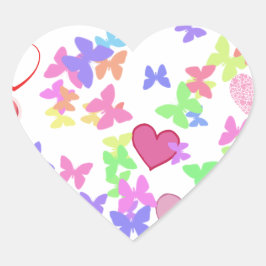 蝶とハート ハートシール