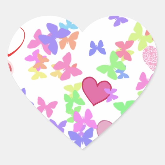 蝶とハート ハートシール (正面)
