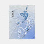 蝶とハート フリースブランケット (正面)