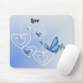 蝶とハート マウスパッド (マウス)