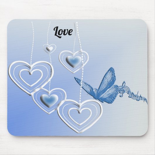蝶とハート マウスパッド (正面)