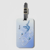 蝶とハート ラゲッジタグ (正面縦)