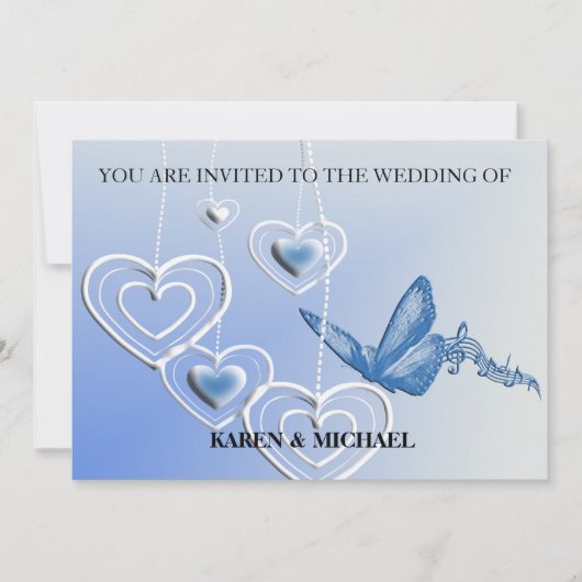 蝶とハート 招待状 (正面)