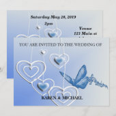 蝶とハート 招待状 (正面/裏面)