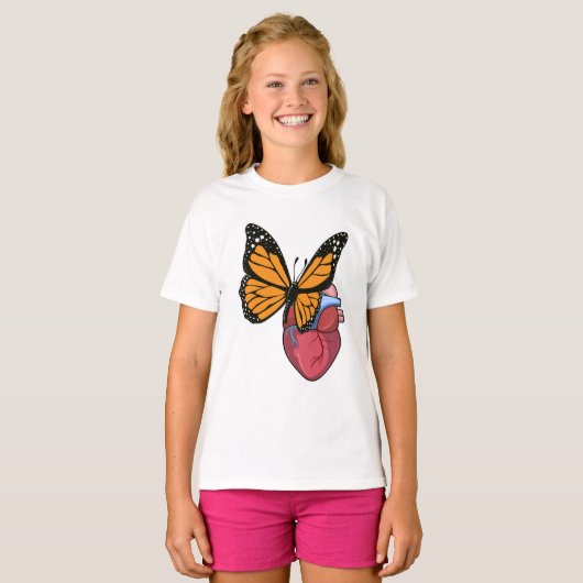 蝶とハート Tシャツ (正面フル)