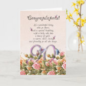 蝶とバラと90thバースデーカード – co カード (黄色い花)