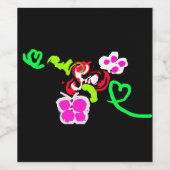 蝶とバラのバレンタイン ワインラベル (シングルラベル)