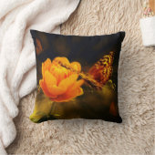 蝶とバラアメリカンモジョピロー クッション (ブランケット)