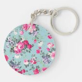 蝶とバラカスタムモノグラムギフト キーホルダー (裏面)