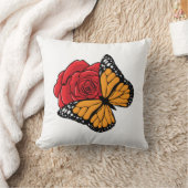 蝶とバラ クッション (ブランケット)