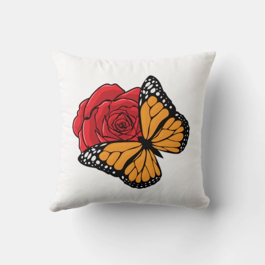 蝶とバラ クッション (裏面)