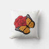 蝶とバラ クッション (正面)
