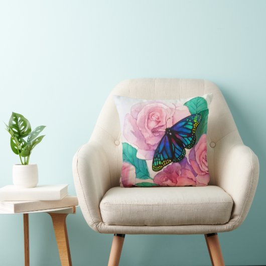 蝶とバラ クッション (椅子)