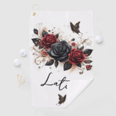 蝶とバラ ゴルフタオル (インサイチュ)