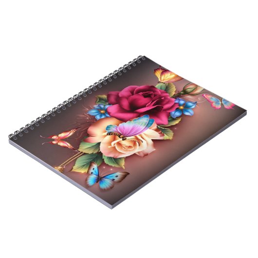 蝶とバラ ノートブック (左側)