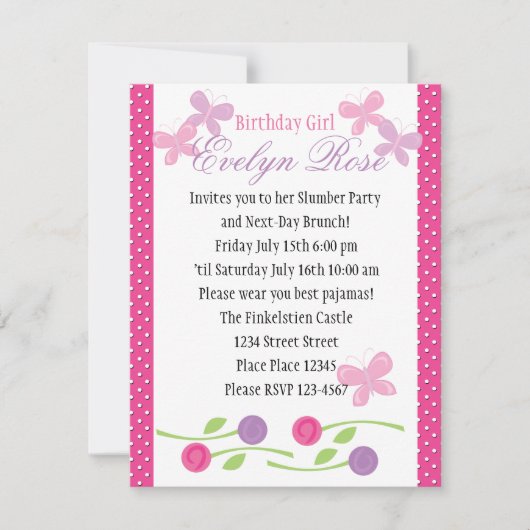 蝶とバラ 招待状 (正面)