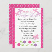 蝶とバラ 招待状 (正面/裏面)