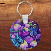 蝶とパンセイスのキーチェーン キーホルダー (正面)