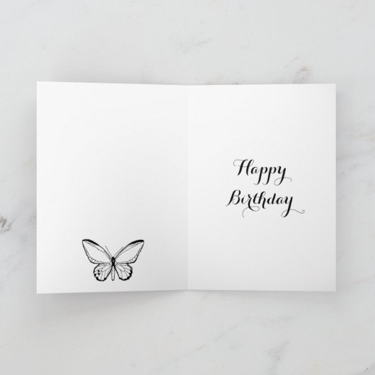 蝶とパームの色離れ付けページ カード (内部)