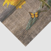 蝶とヒマワリ素朴デザイン 薄葉紙 (詳細)