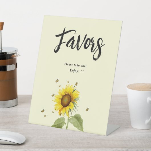 蝶とヒマワリ赤ちゃんシャワーの好意 台座サイン (インサイチュ)