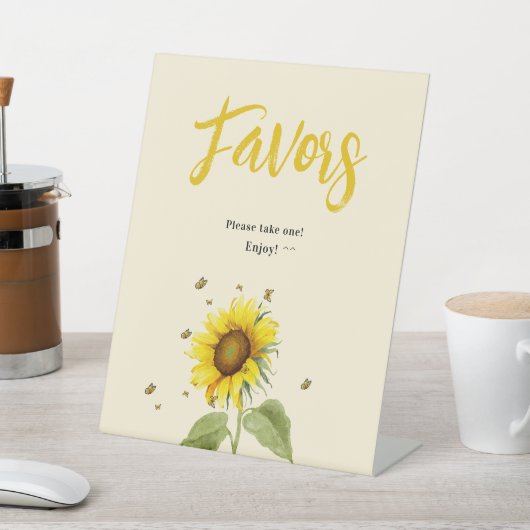 蝶とヒマワリ赤ちゃんシャワーの好意 台座サイン (インサイチュ)